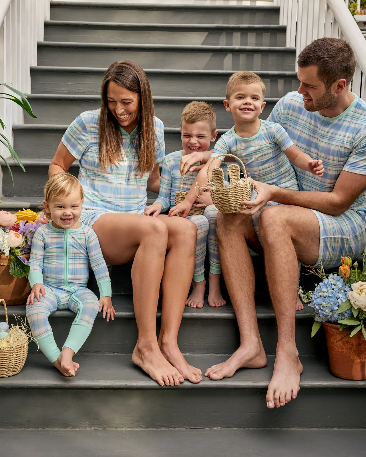 Springtime Plaid Two-Piece Pajama Set - Image 4