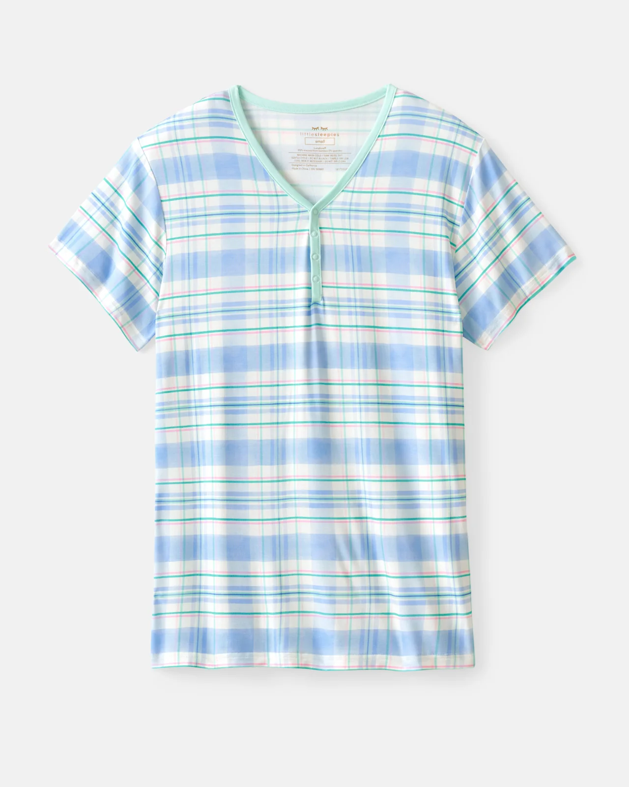 Springtime Plaid Women's Short Sleeve Pajama Top - Image 7