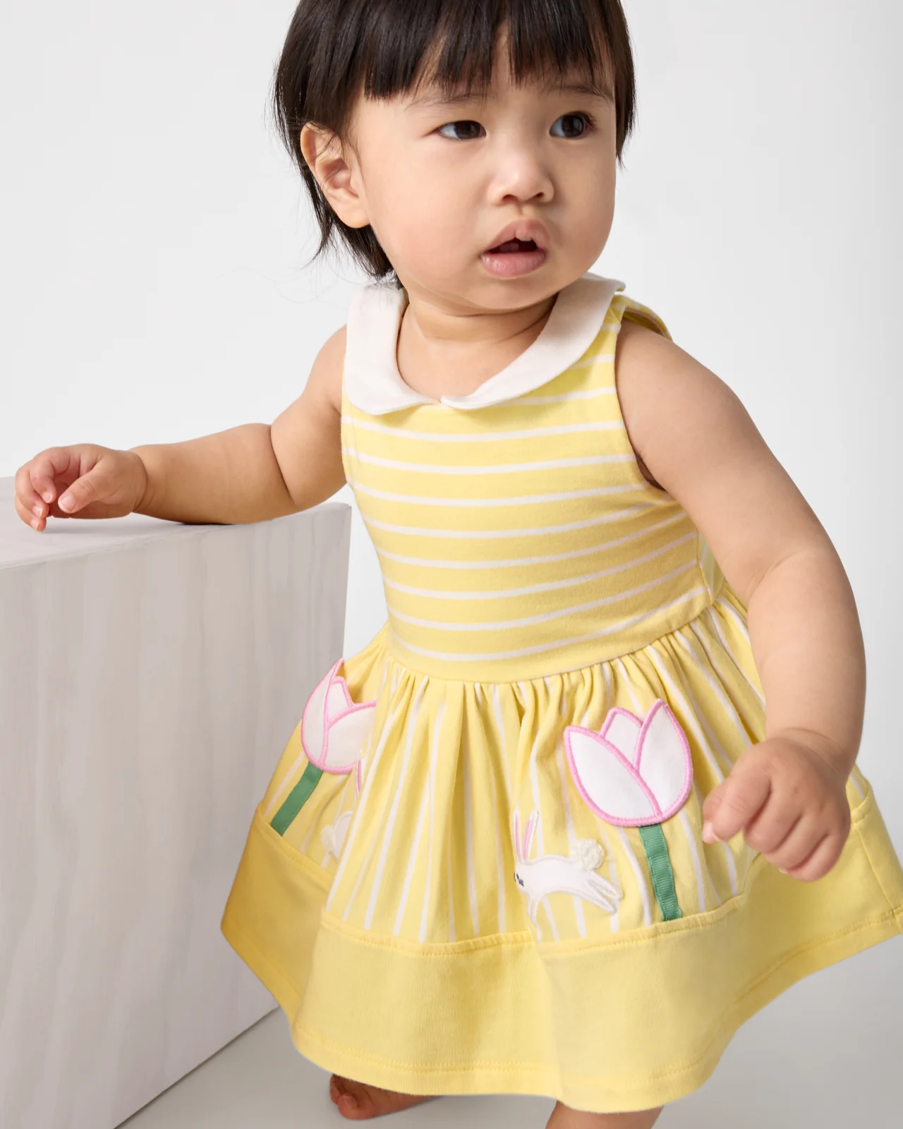 Sunny Tulip Collar Skater Dress with Bloomer - Image 4