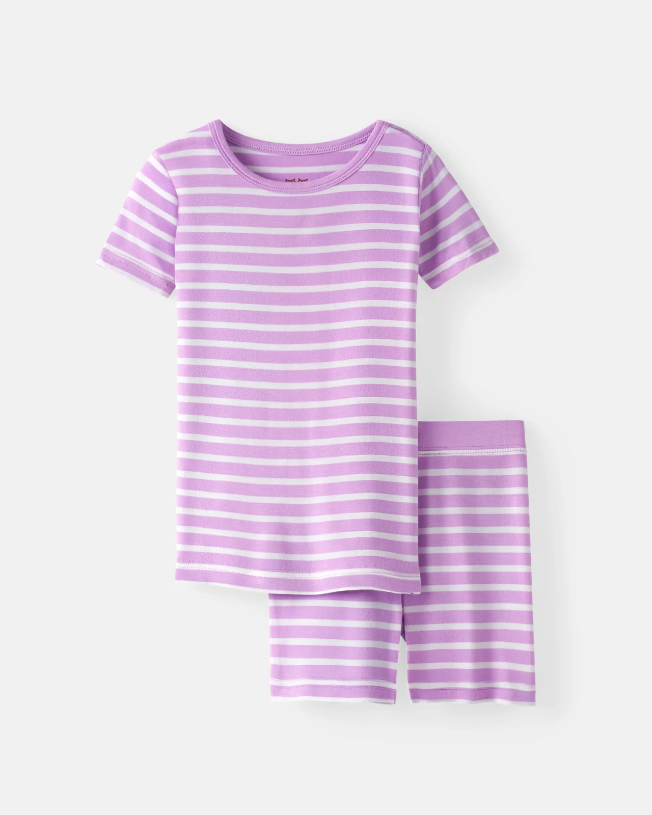 Sweet Orchid Stripe Two-Piece Short Sleeve & Shorts Pajama Set - Image 5