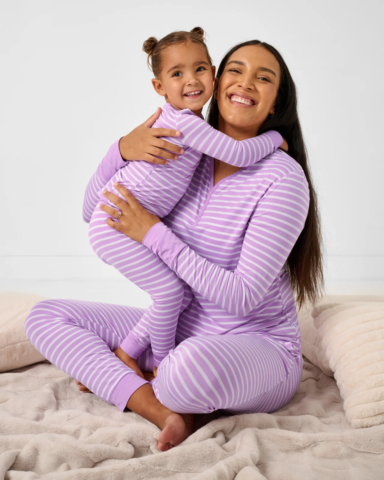 Sweet Orchid Stripe Women's Long Sleeve Pajama Top - Image 5