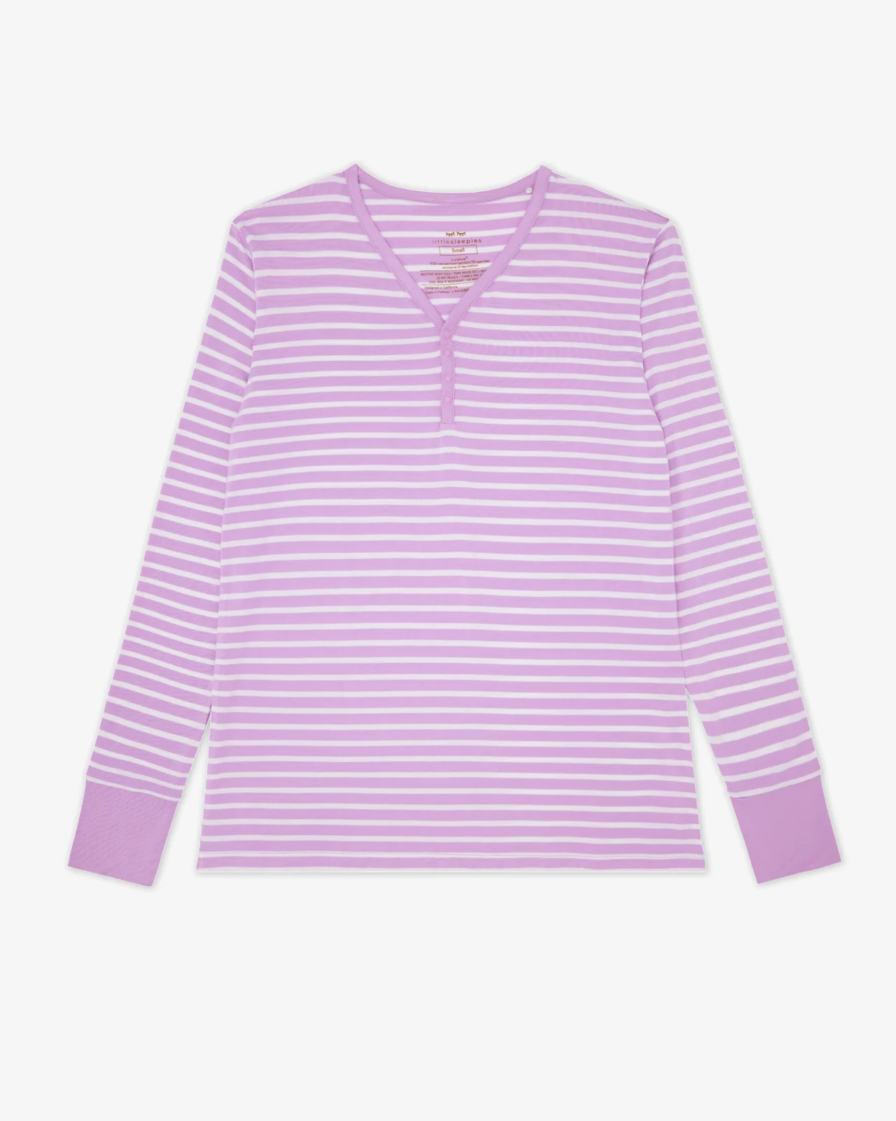 Sweet Orchid Stripe Women's Long Sleeve Pajama Top - Image 6