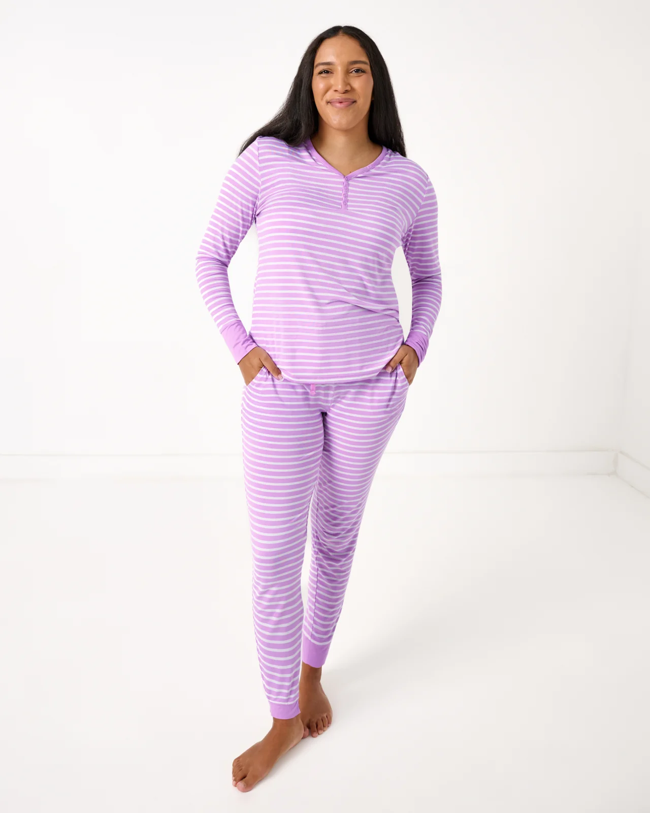 Sweet Orchid Stripe Women's Pajama Pants - Image 3