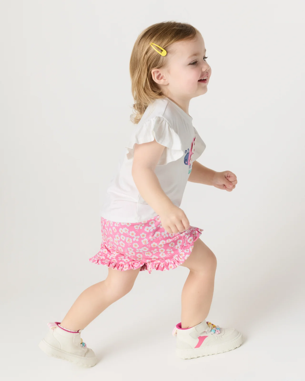 Sweet Pink Petals Ruffle Shorts - Image 5