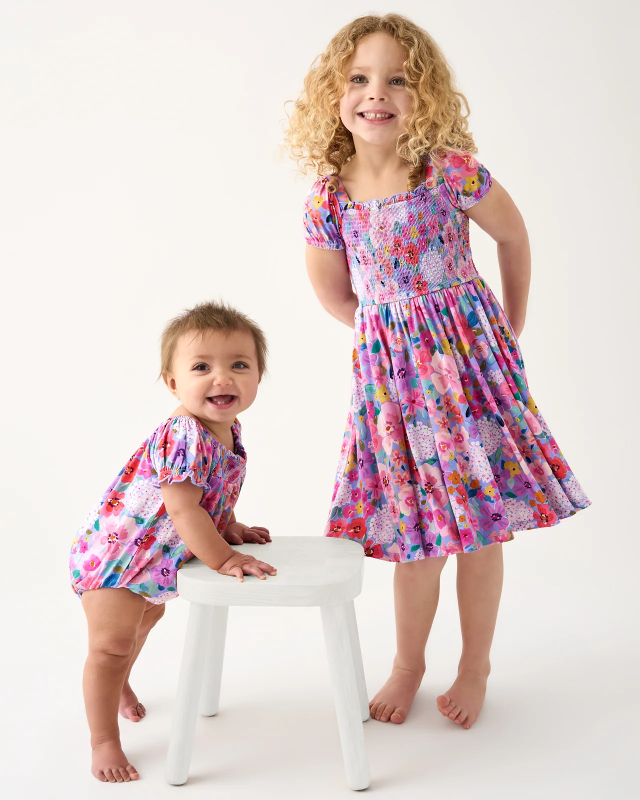 Sweet Sprigs Puff Sleeve Smocked Dress - Image 3