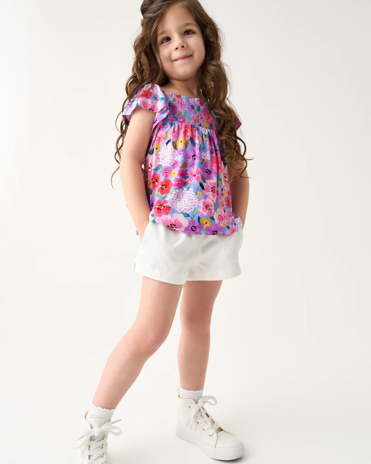 Sweet Sprigs Smocked Flutter Top - Image 2