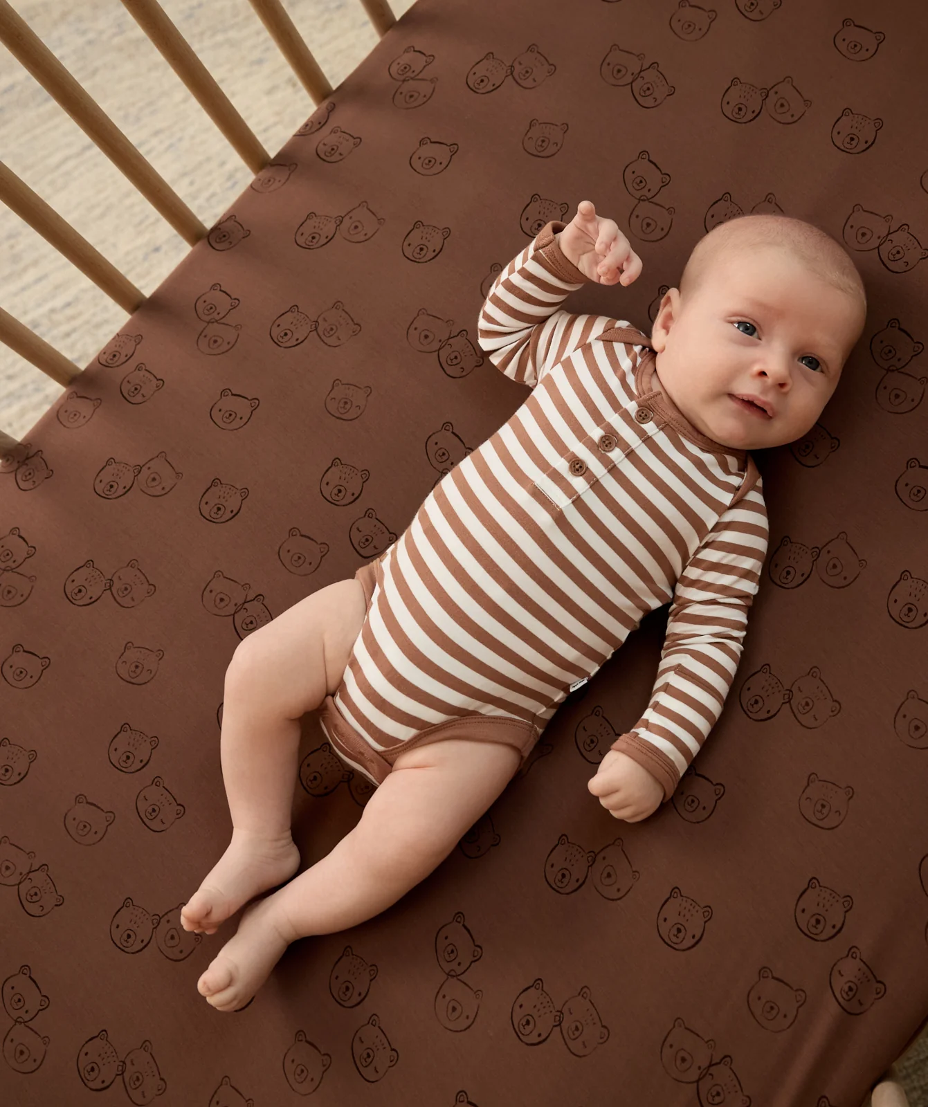 Teddy Tracks Fitted Crib Sheet - Image 2