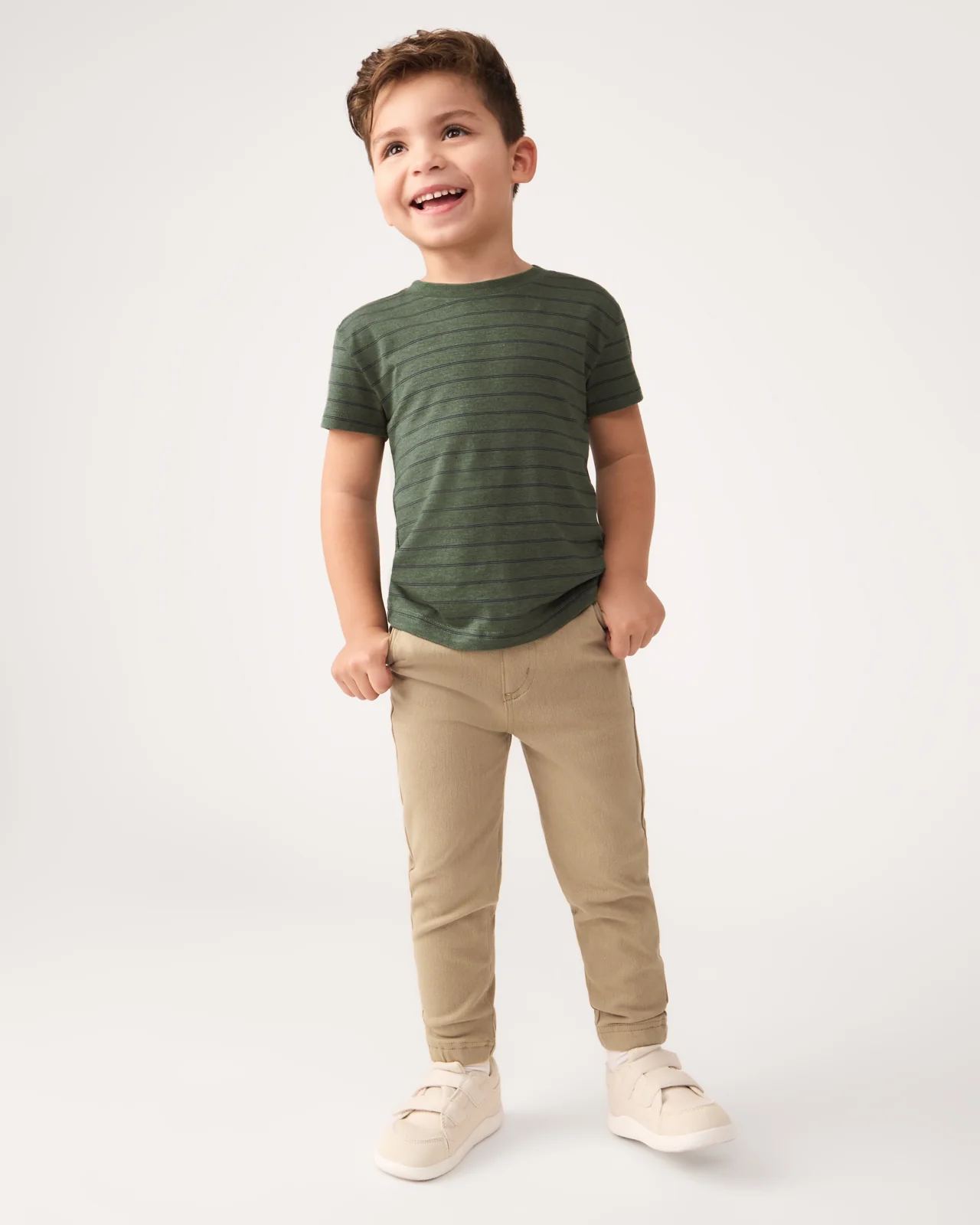 Olive Stripes Short Sleeve Relaxed Tee - Image 3