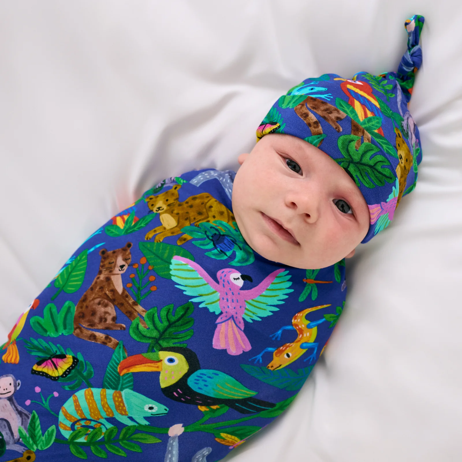 Treetop Tails Swaddle & Hat Set - Image 2
