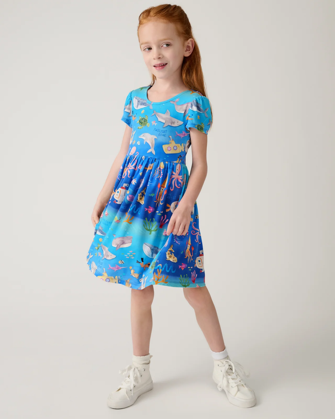 Underwater Discovery Bow Back Skater Dress - Image 4