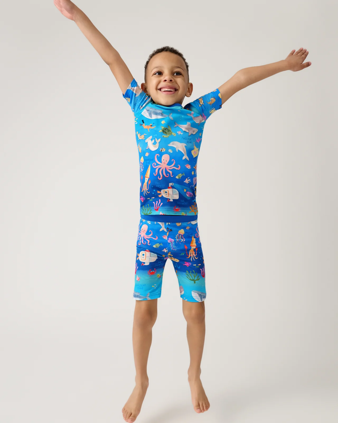 Underwater Discovery Two-Piece Short Sleeve & Shorts Pajama Set - Image 2
