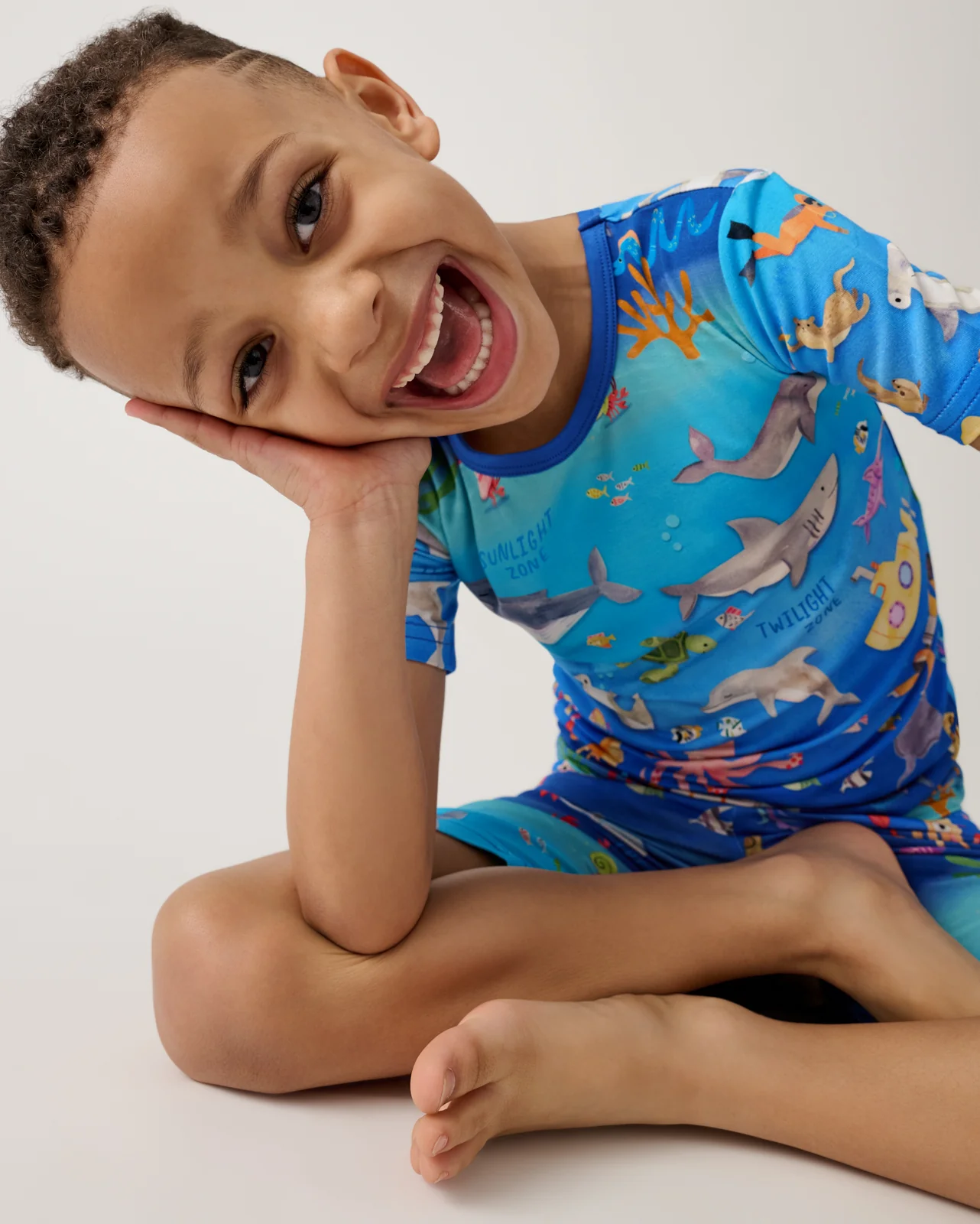 Underwater Discovery Two-Piece Short Sleeve & Shorts Pajama Set - Image 3