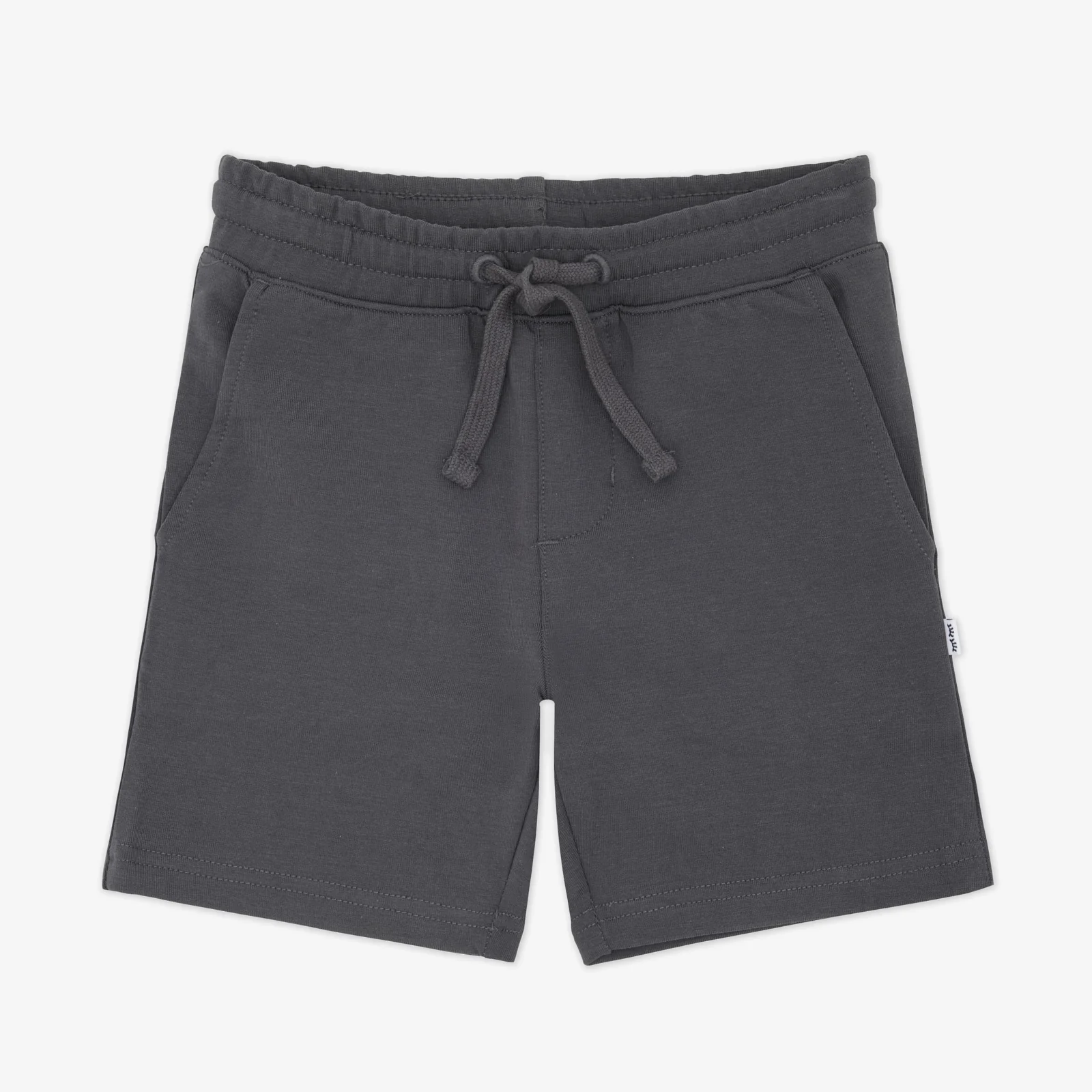 Washed Black Drawstring Shorts - Image 2