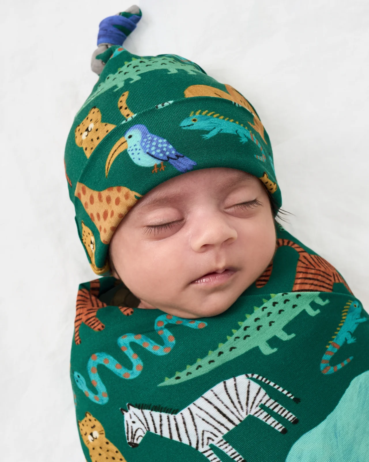 Wild Zoo Swaddle & Hat Set - Image 2
