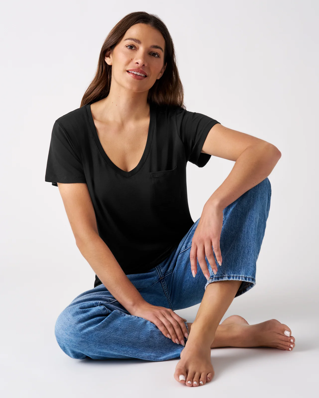 Black Women's Perfect Pocket Tee - Image 3